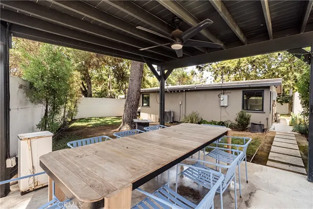 a outdoor view with a sitting space