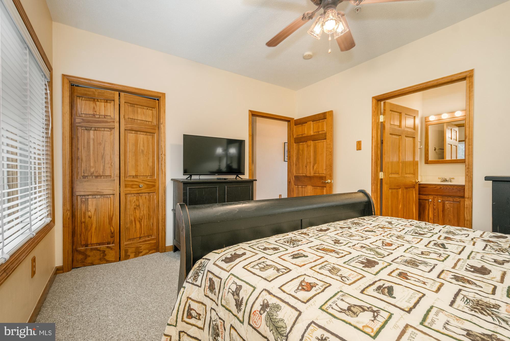 750 Wisp Mountain Road, Unit B McHenry, MD 21541 - Photo 15 of 49 a bedroom with a bed and a flat screen tv