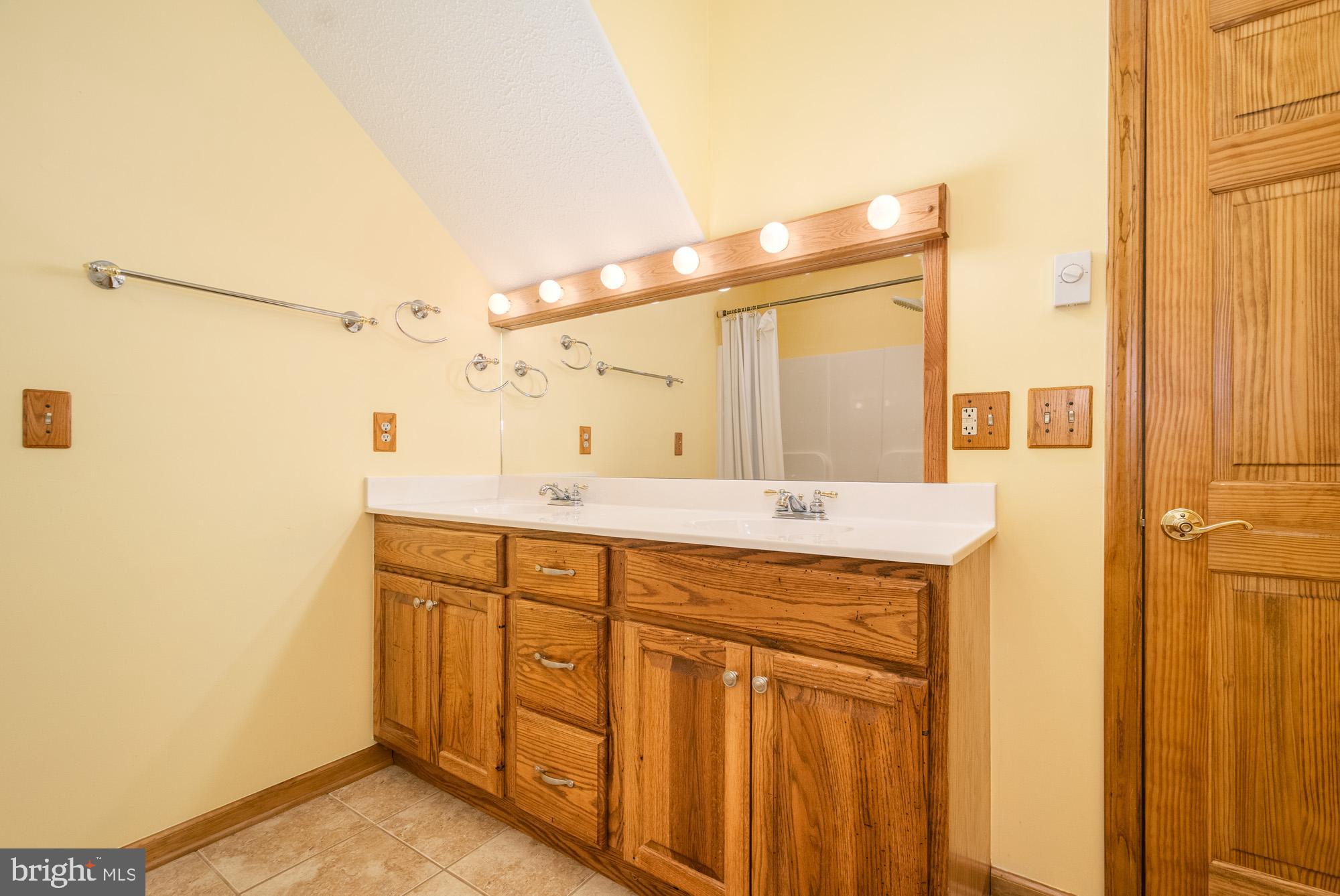 750 Wisp Mountain Road, Unit B McHenry, MD 21541 - Photo 16 of 49 a bathroom with a sink a mirror and a shower