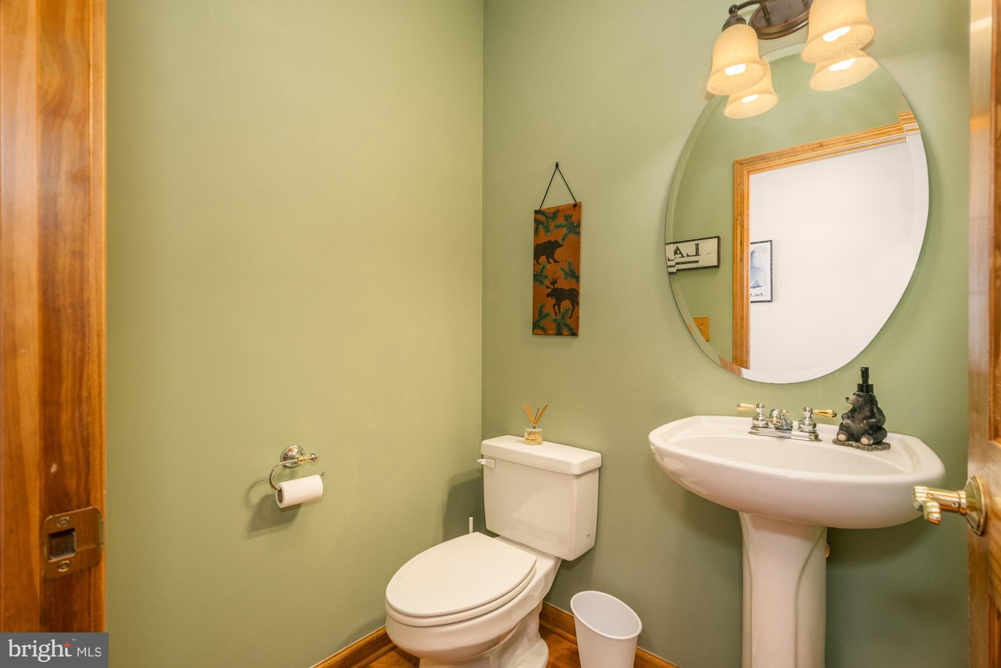 750 Wisp Mountain Road, Unit B McHenry, MD 21541 - Photo 35 of 49 a bathroom with a toilet sink and mirror
