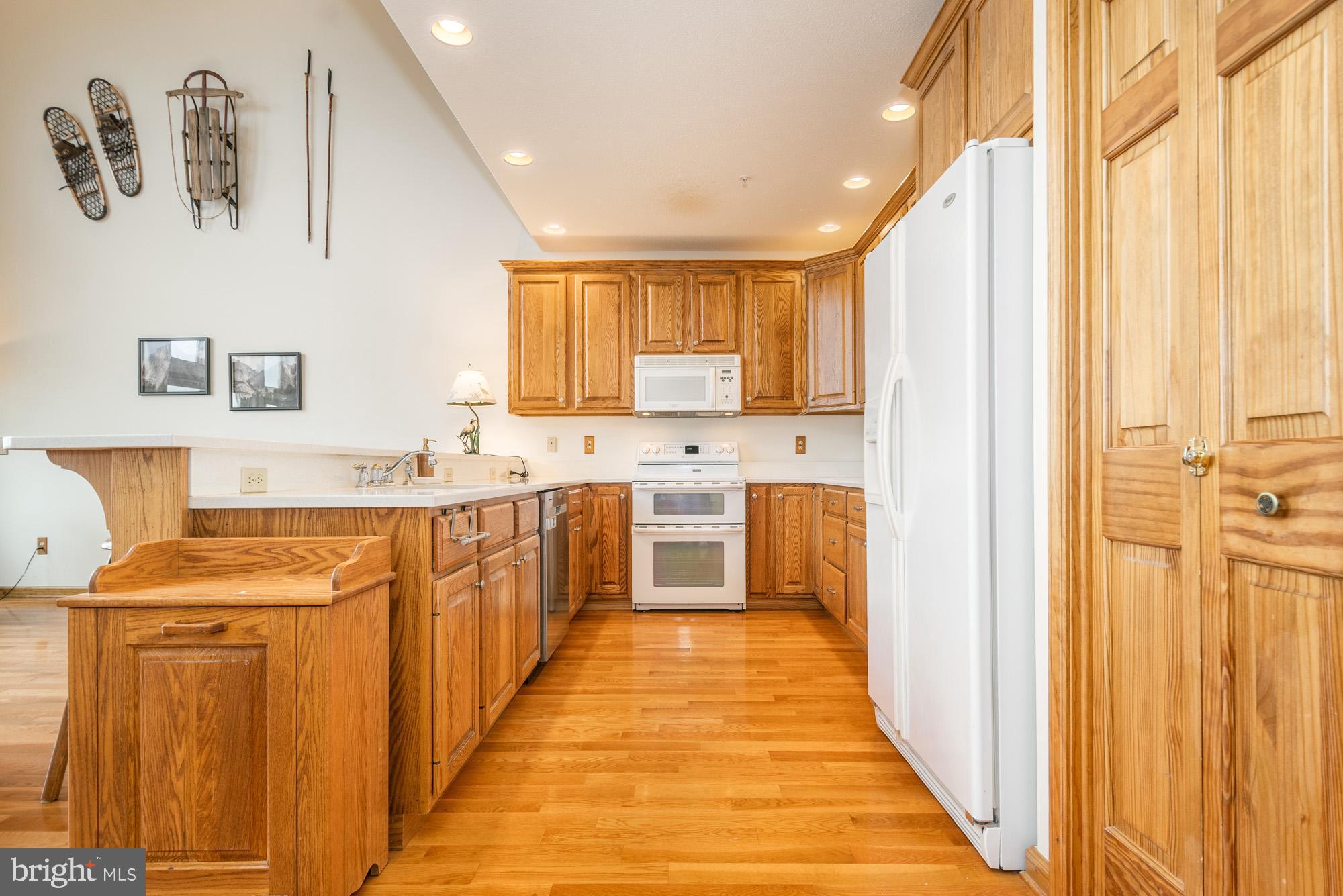 750 Wisp Mountain Road, Unit B McHenry, MD 21541 - Photo 6 of 49 a view of a kitchen with stainless steel appliances granite countertop a sink and cabinets