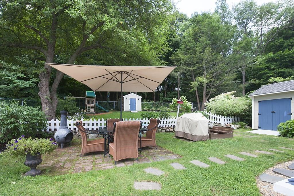 49 Moffatt Road Salem, MA 01970 - Photo 23 of 25 a view of a house with backyard sitting area and garden