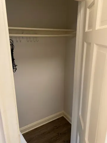 a view of small space with racks on the wall