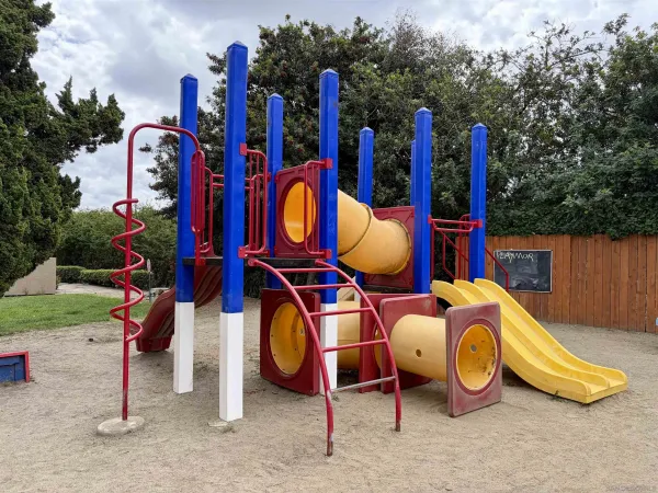 a view of outdoor space with seating space and trampoline