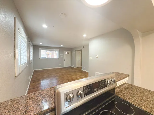 a view of a kitchen counter top space