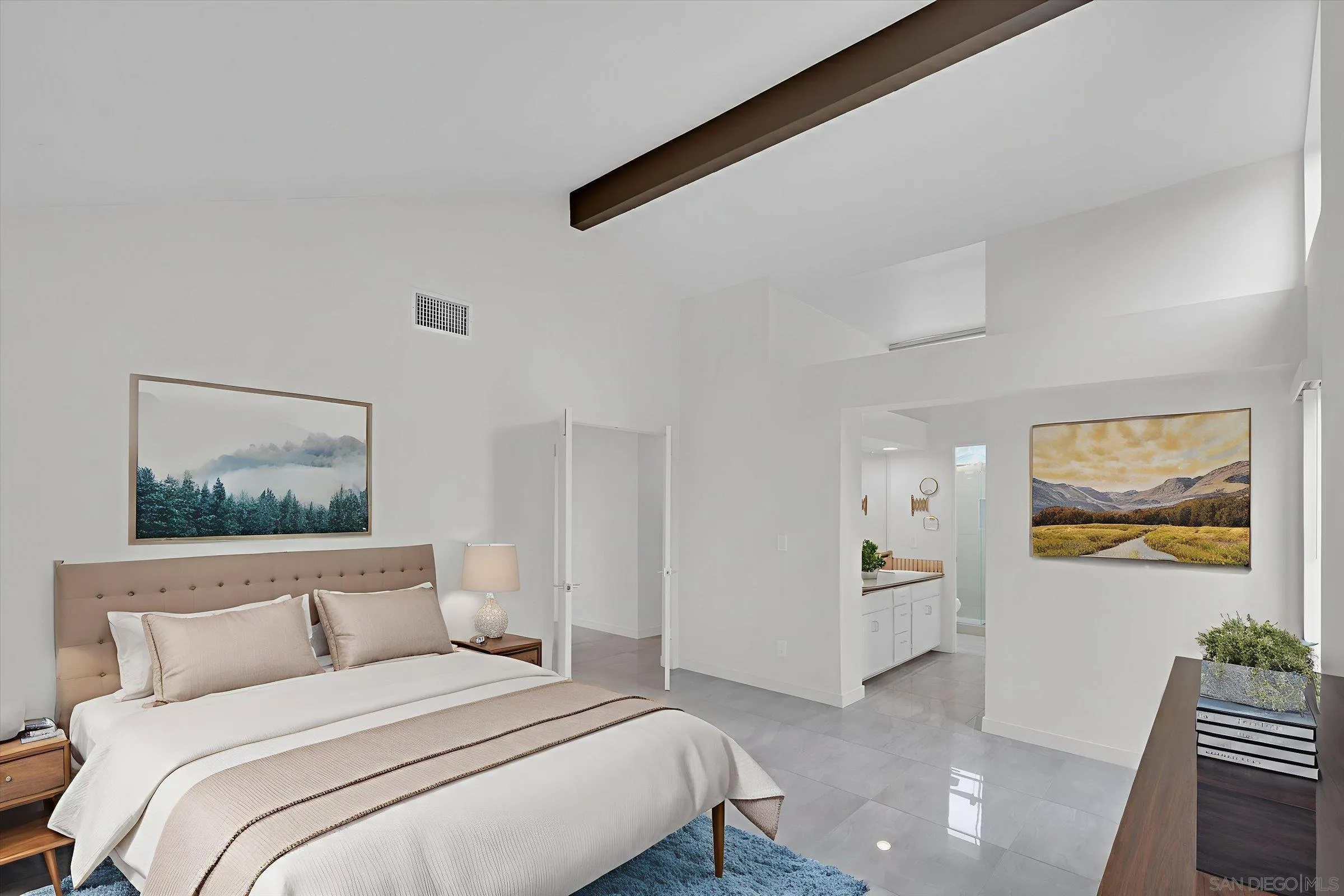 6426 Caminito Listo San Diego, CA 92111 - Photo 33 of 48 a bedroom with a bed and a painting on the wall