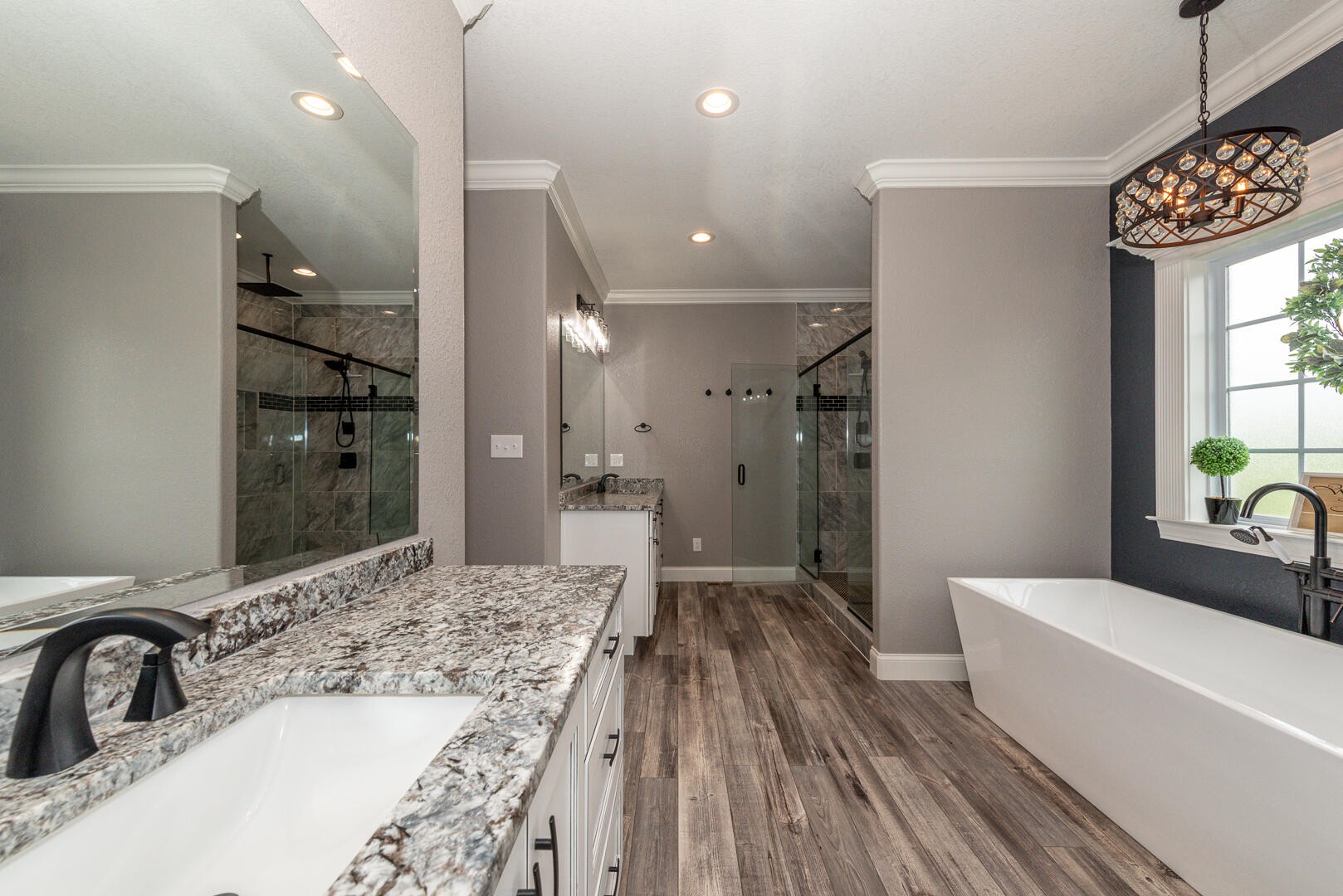 4833 Morganton Road Greenback, TN 37742 - Photo 26 of 40 a bathroom with a granite countertop sink a toilet a shower and a mirror