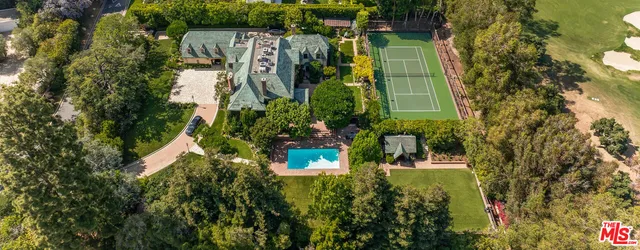 an aerial view of a residential houses