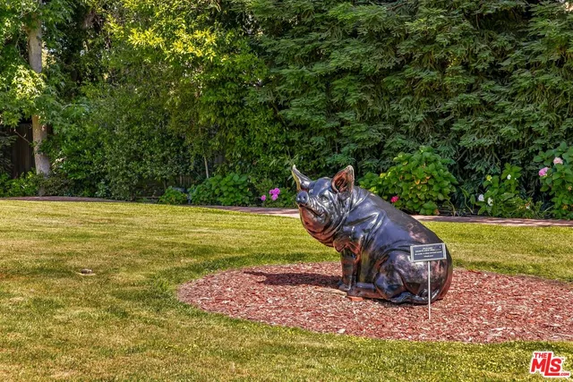 a view of a yard with an outdoor space