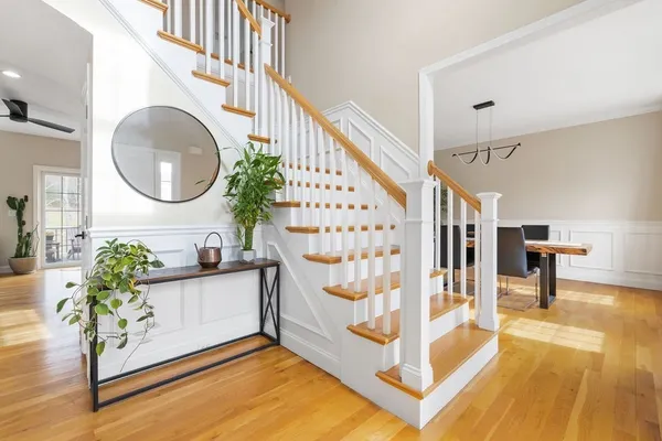 a view of an entryway with staircase