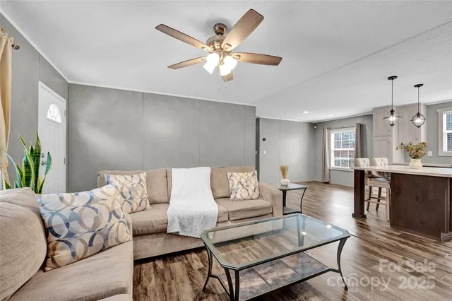 a living room with furniture