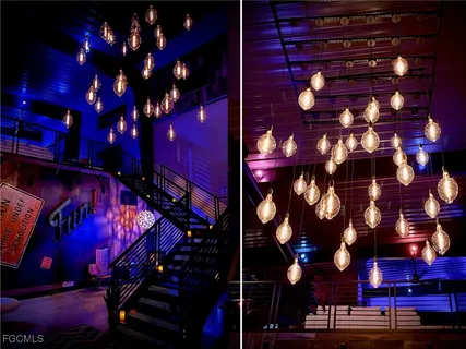 a outdoor living space with furniture and a flat screen tv