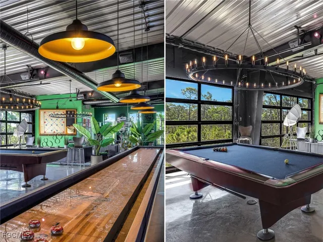 a view of an outdoor sitting area with golf course