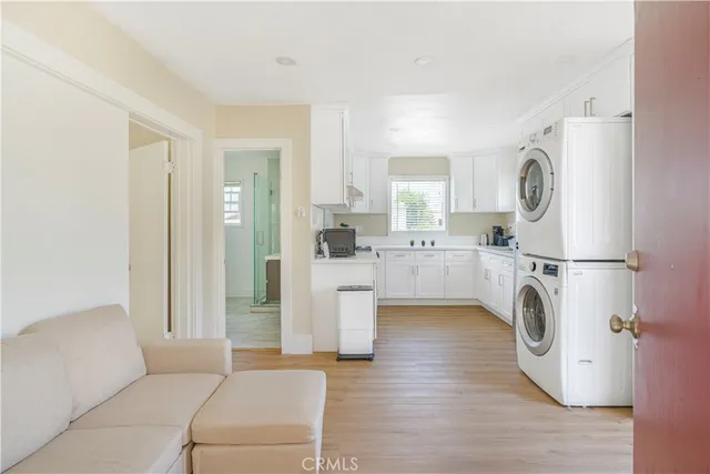 a view of kitchen and living room