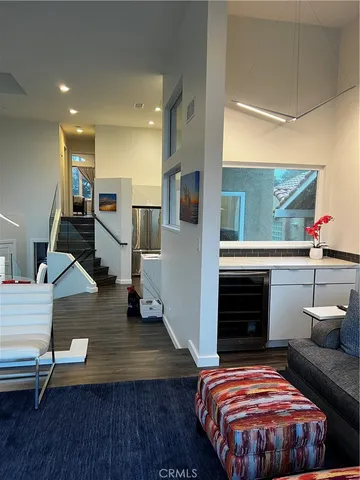a view of kitchen with microwave and stove