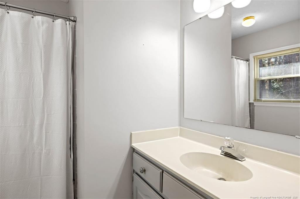 6922 South Staff Road Fayetteville, NC 28306 - Photo 27 of 45 a bathroom with a sink vanity and a mirror