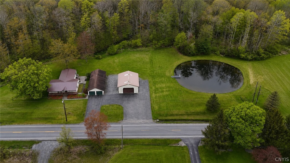 2254 Hanshaw Road Dryden, NY 13068 - Photo 46 of 47 Aerial View with Stock Pond