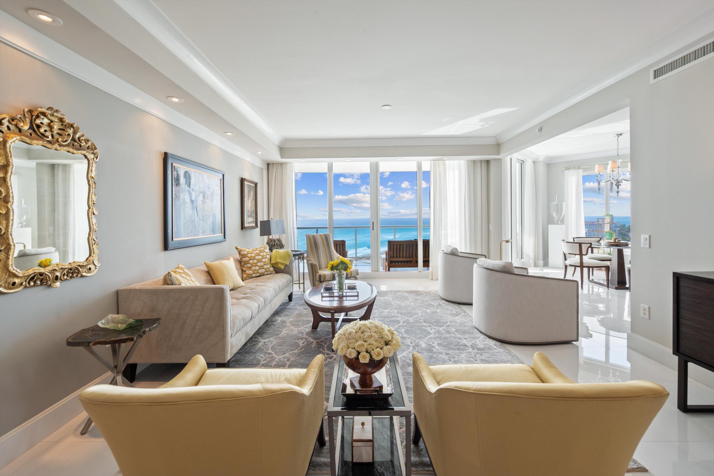 2700 North Ocean Drive, Unit 1401B Singer Island, FL 33404 - Photo 2 of 49 a living room with furniture and a large window