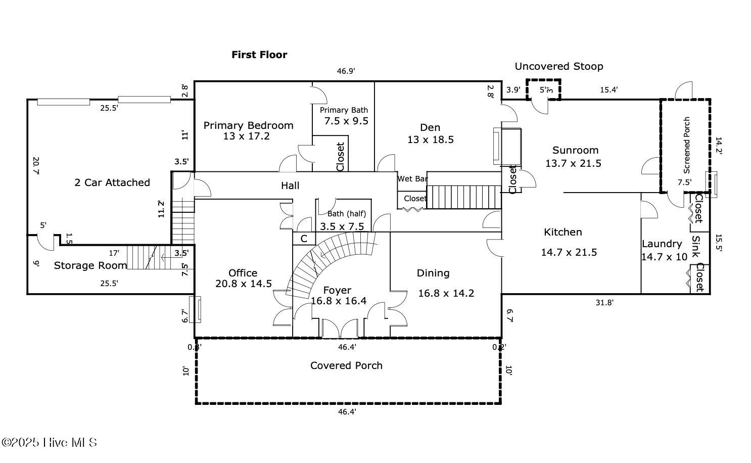 442 Whichards Beach Road Chocowinity, NC 27817 - Photo 78 of 79 First Floor Sketch