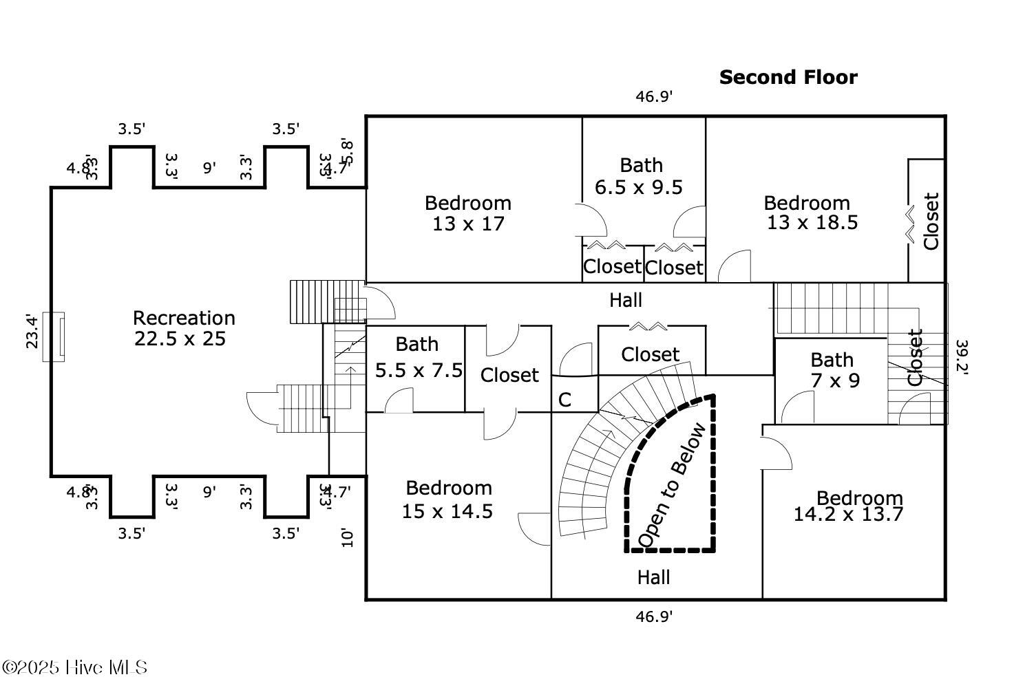 442 Whichards Beach Road Chocowinity, NC 27817 - Photo 79 of 79 Second Floor Sketch