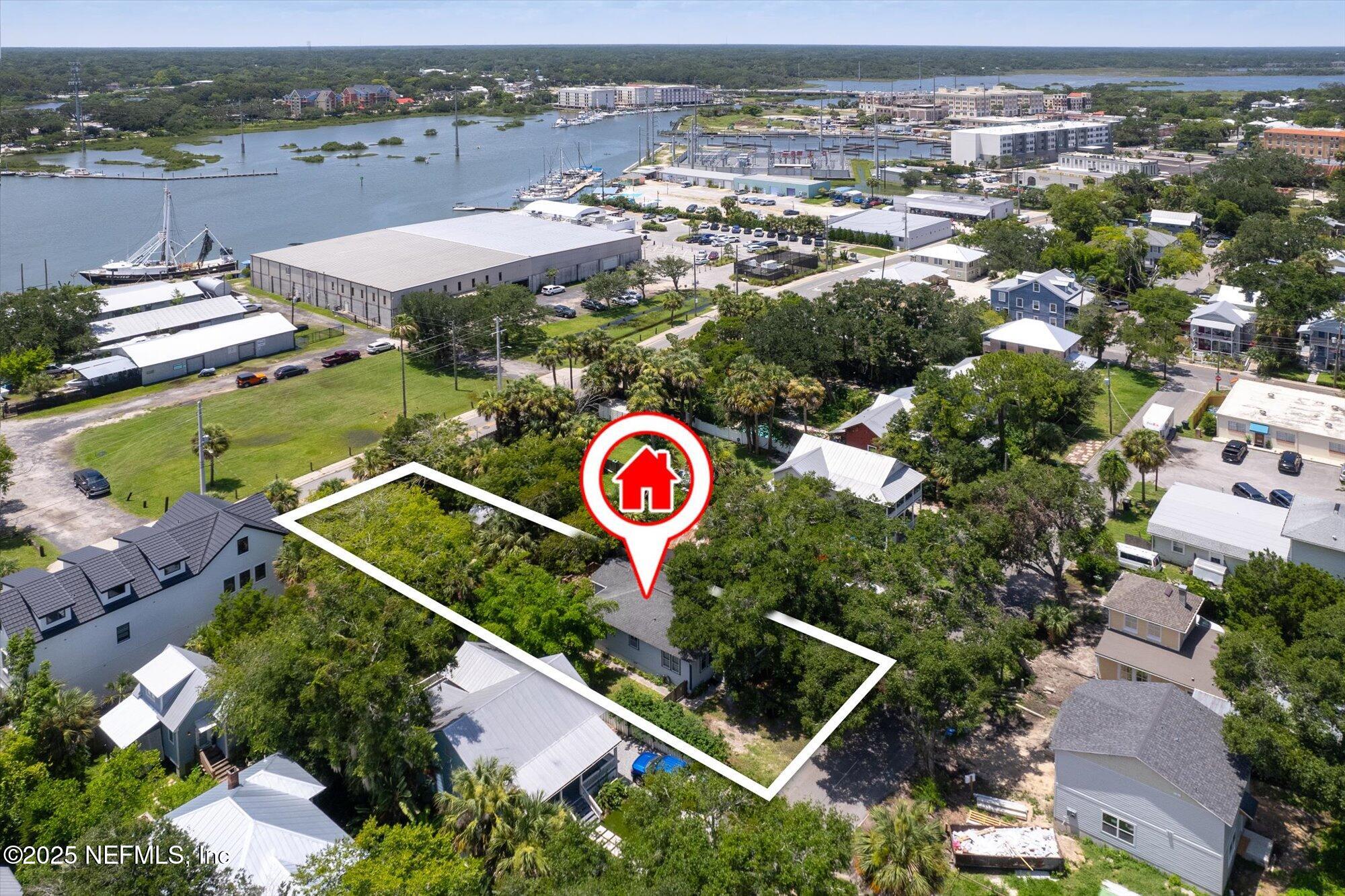 60 Weeden Street St. Augustine, FL 32084 - Photo 33 of 46 an aerial view of residential house with outdoor space and street view