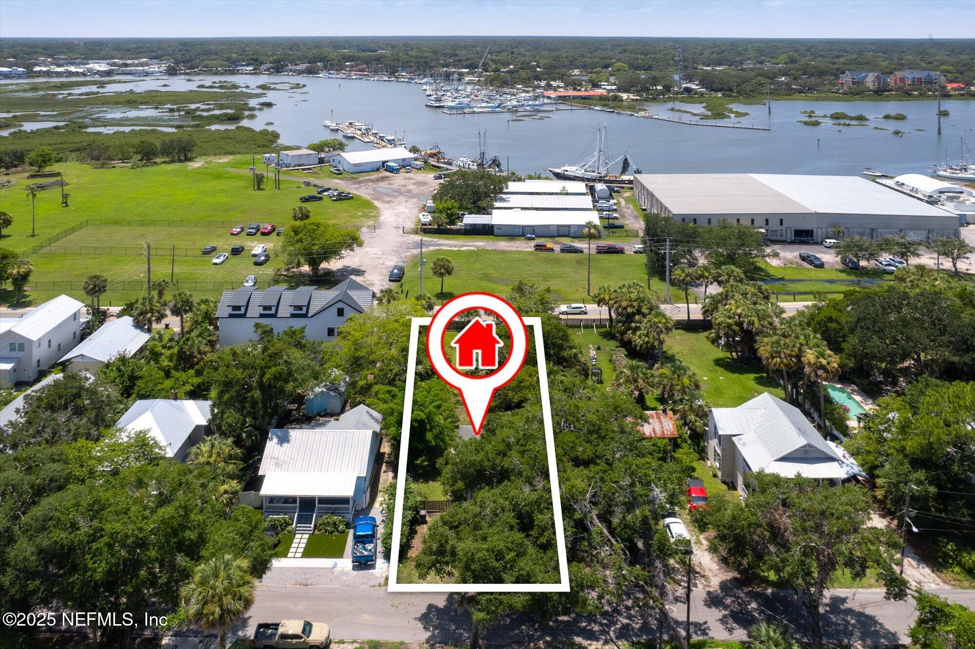60 Weeden Street St. Augustine, FL 32084 - Photo 35 of 46 an aerial view of residential house with outdoor space and ocean view