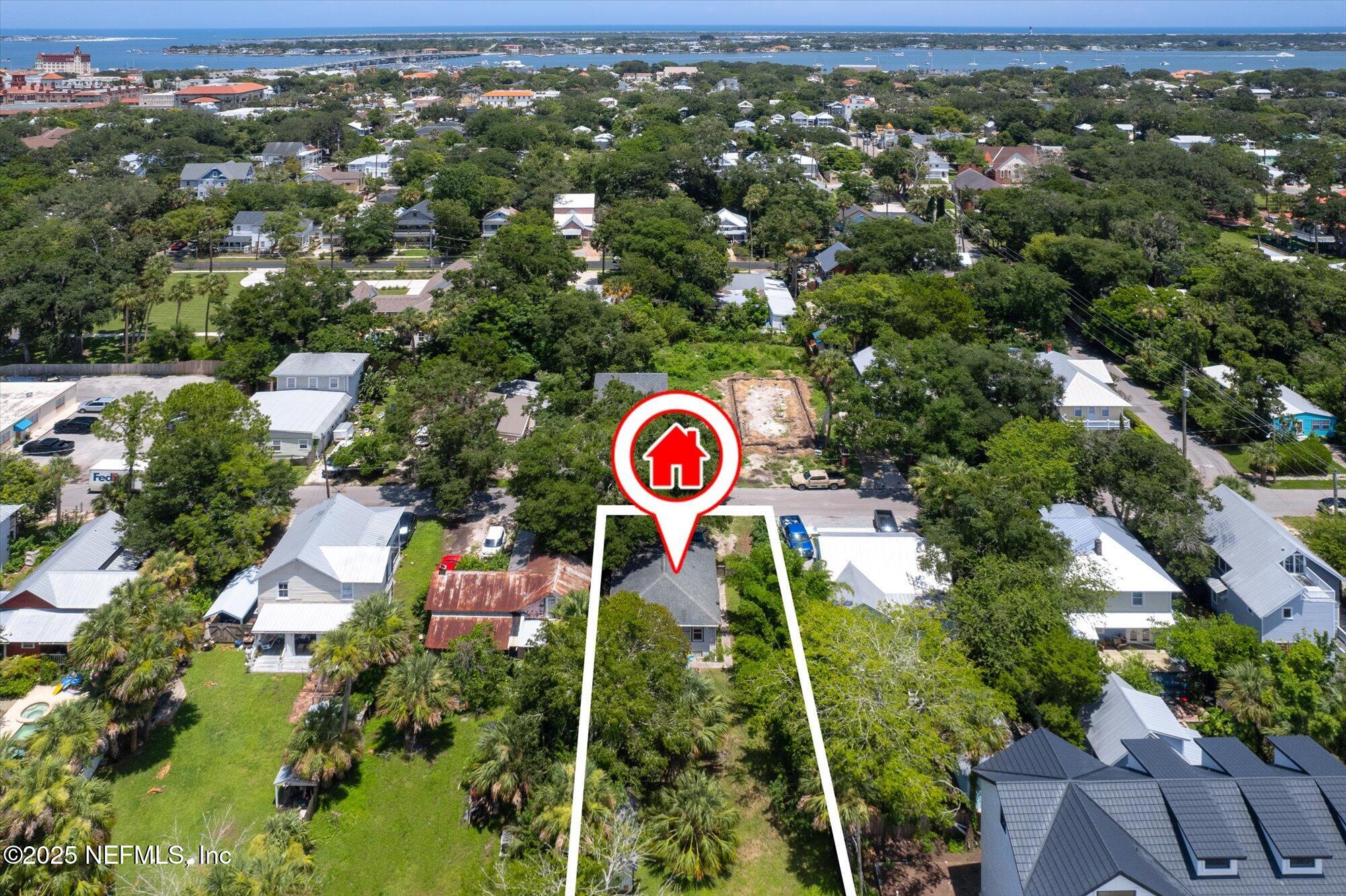60 Weeden Street St. Augustine, FL 32084 - Photo 39 of 46 an aerial view of residential house with outdoor space and trees