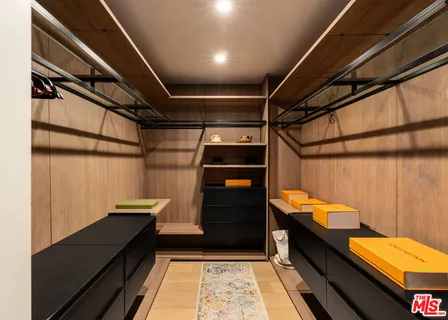 a view of a room with storage