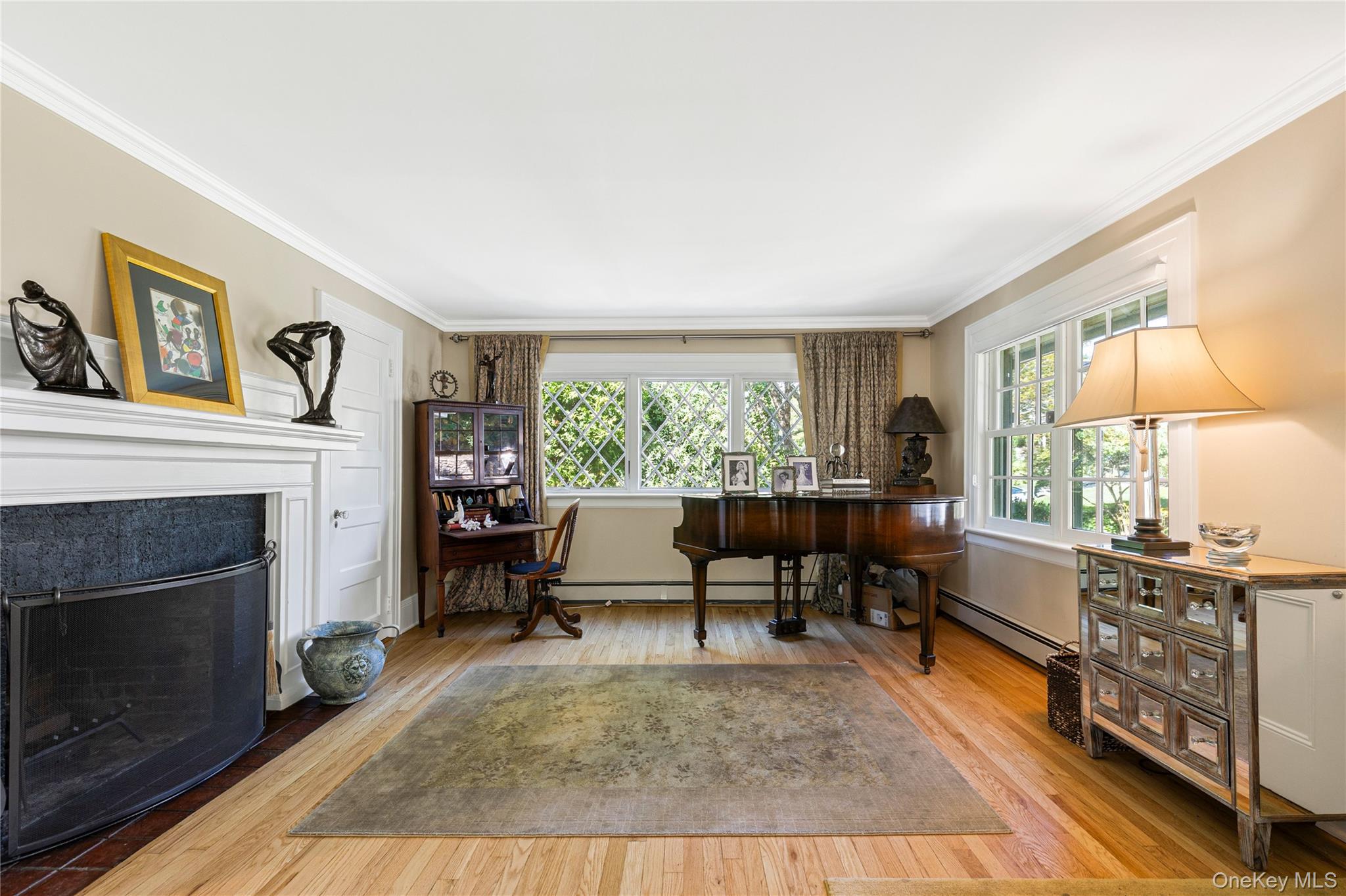 46 Hill Street Rye, NY 10580 - Photo 4 of 30 a living room with furniture and a fireplace