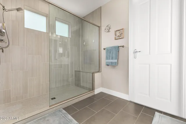 a bathroom with a shower