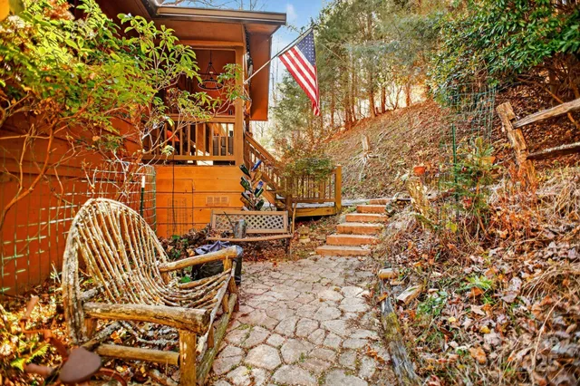 a view of outdoor space with seating area