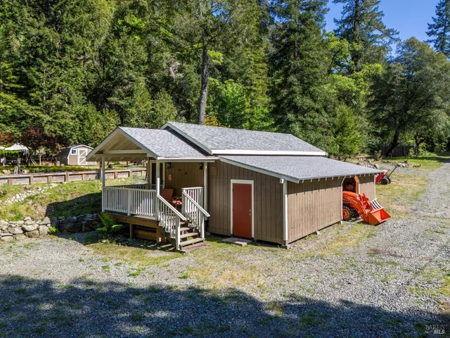 a outdoor view with a sitting space