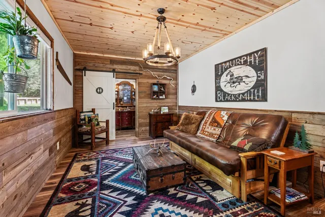 a living room with furniture