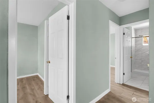 a view of a bathroom with shower