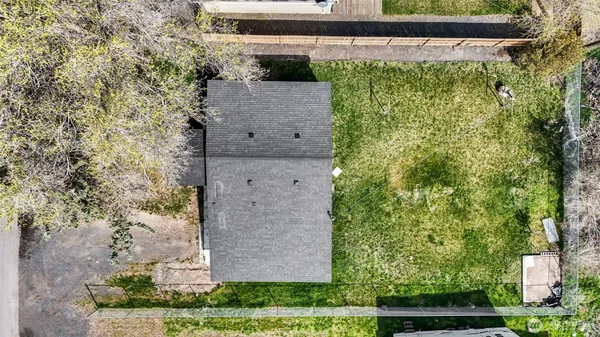 aerial view of a yard