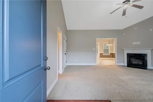 a view of a livingroom with a fireplace