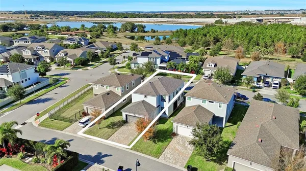 an aerial view of a city