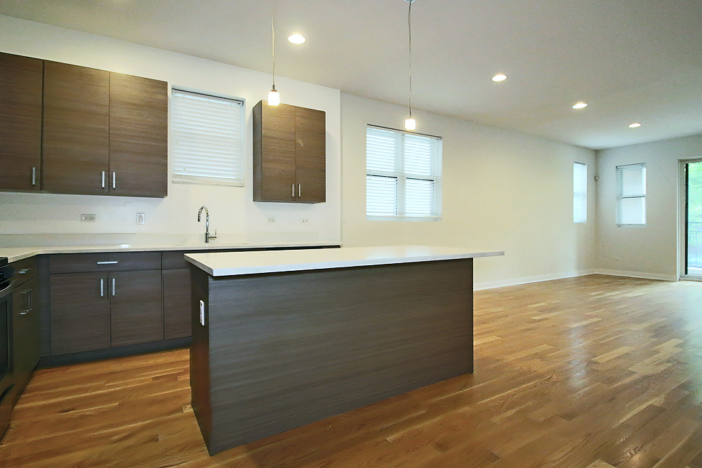 1956 West Ohio Street, Unit 1W Chicago, IL 60622 - Photo 3 of 14 a kitchen with stainless steel appliances granite countertop a sink and a stove top oven