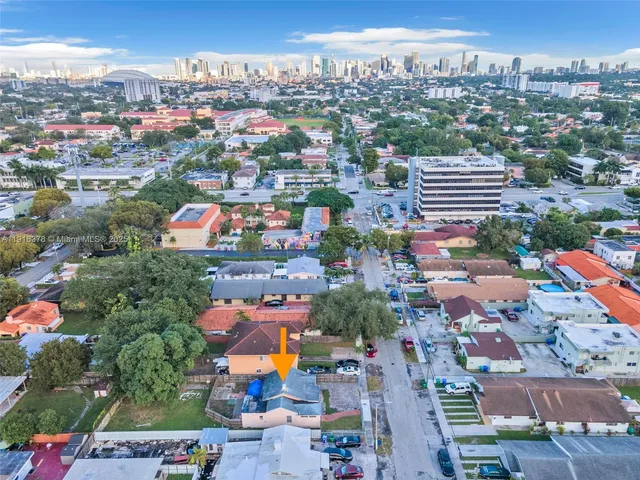 an aerial view of a city