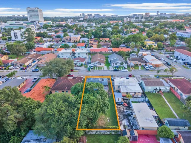 an aerial view of multiple house