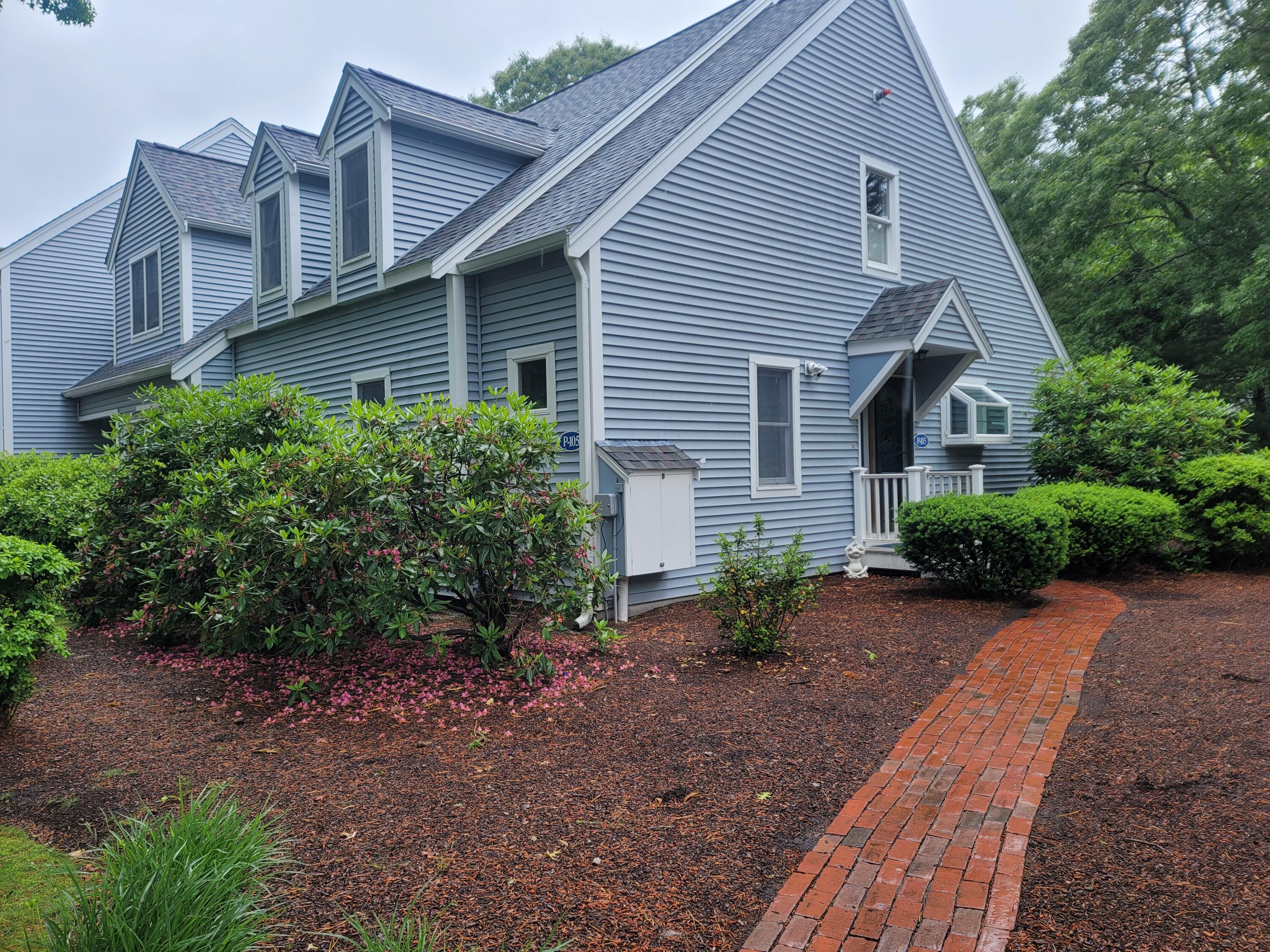 a view of a house with yard and plants