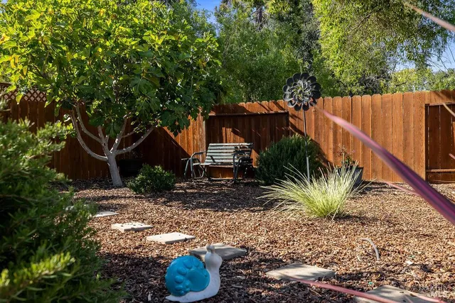 an aerial view of a house with a yard basket ball court and a potted plant