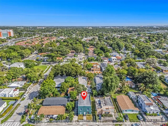 an aerial view of multiple house