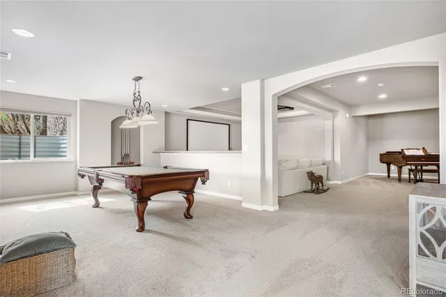 a living room with furniture