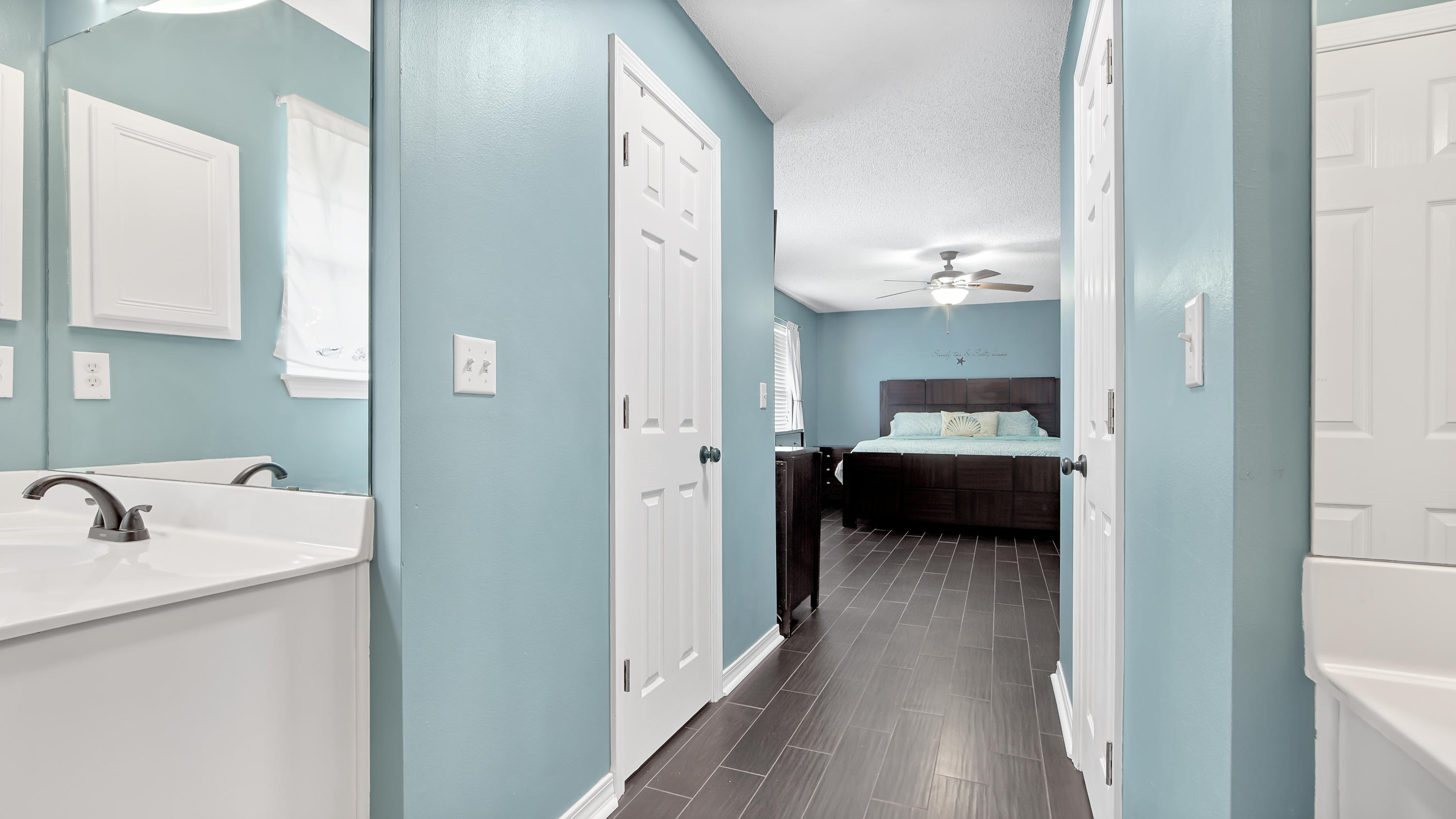 349 Beacon Way Santa Rosa Beach, FL 32459 - Photo 13 of 33 a view of a bedroom from a hallway