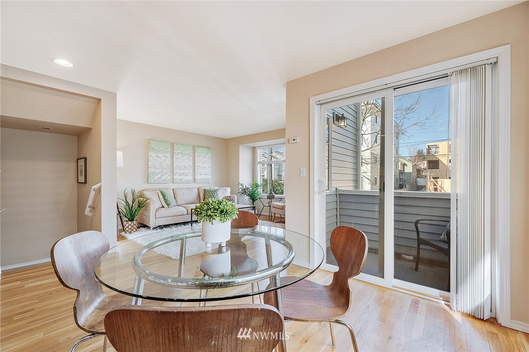 8542 B Midvale Avenue North Seattle, WA 98103 - Photo 6 of 31 a dining room with furniture and wooden floor