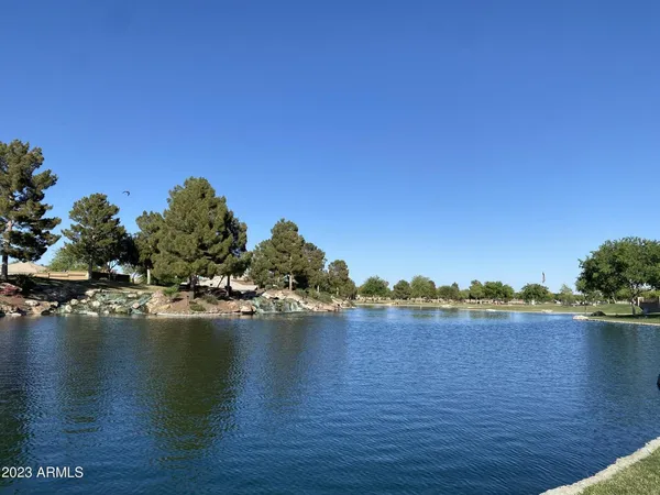 a view of lake with city view