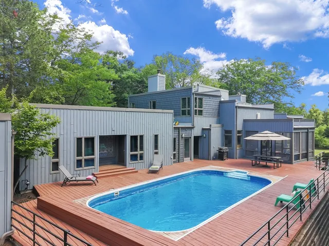 a view of outdoor space yard swimming pool and patio
