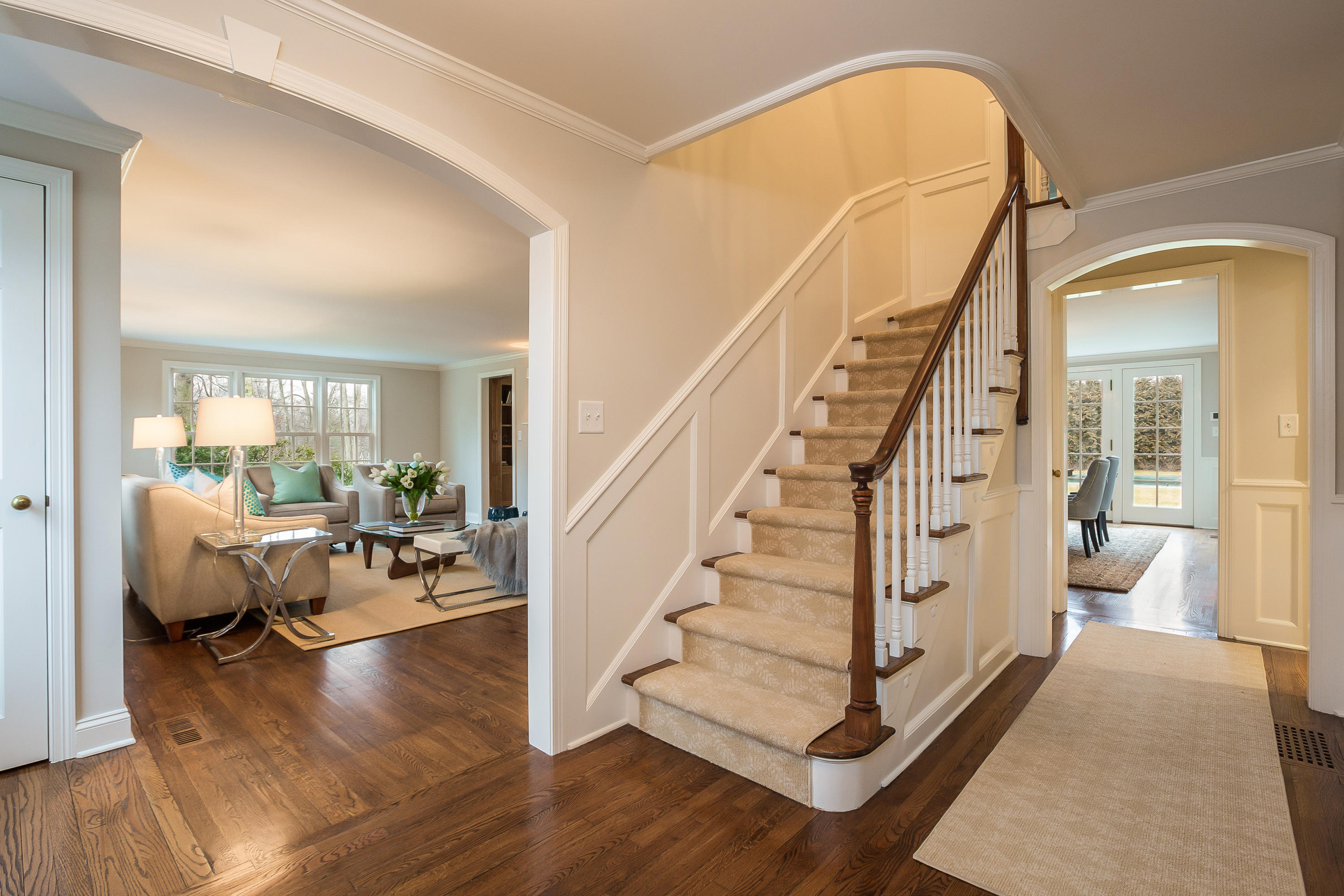 256 Brookside Road Darien, CT 06820 - Photo 17 of 66 a view of entryway and hall with wooden floor