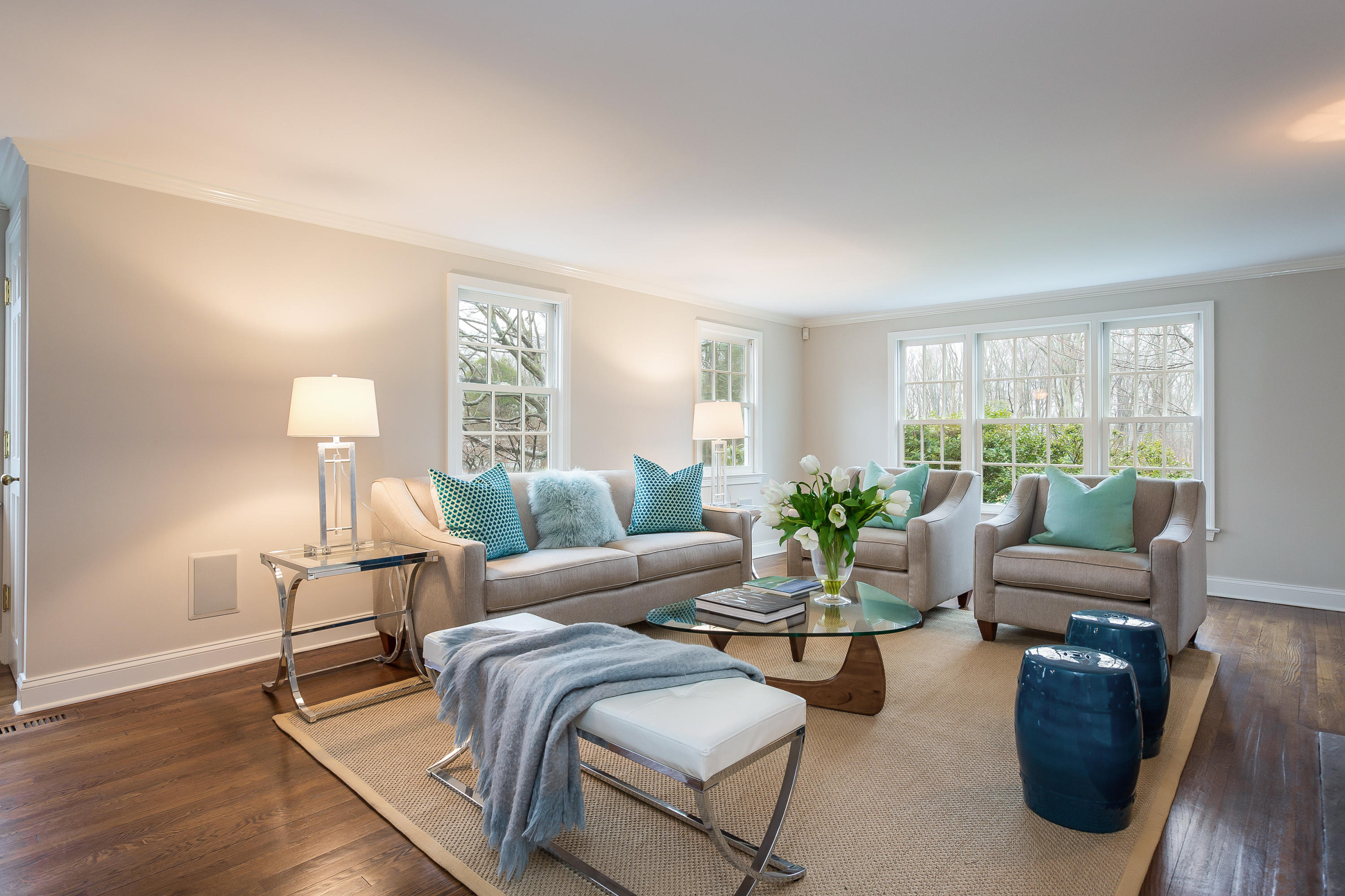 256 Brookside Road Darien, CT 06820 - Photo 20 of 66 a living room with furniture and a large window